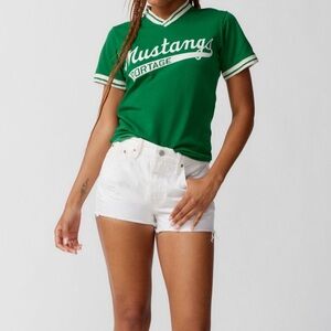 Levi’s 501 original high waisted white denim shorts
